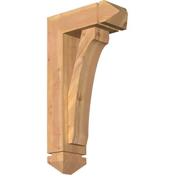 Ekena Millwork Legacy Arts and Crafts Smooth Bracket w/ Offset Brace, Western Red Cedar, 5 1/2"W x 14"D x 26"H BKT0604X14X26LEC03SWR - main